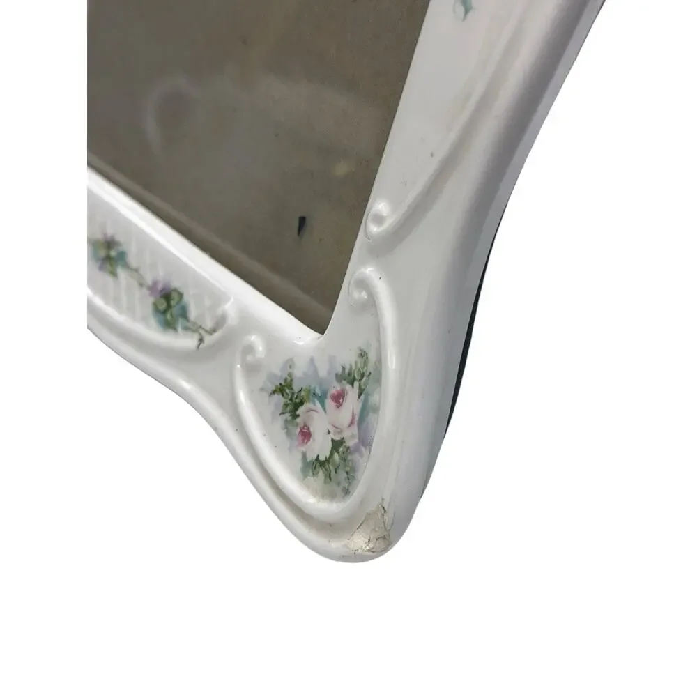 Vintage‎ 1990 Floral Ceramic Picture Frame 9.5x12 Shabby Cottage Decor